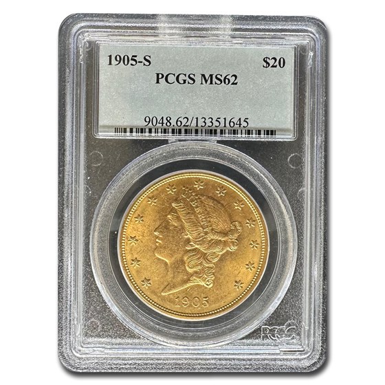 1905-S $20 Liberty Gold Double Eagle MS-62 PCGS 1905-S $20 Liberty Gold Double Eagle MS-62 PCGS
