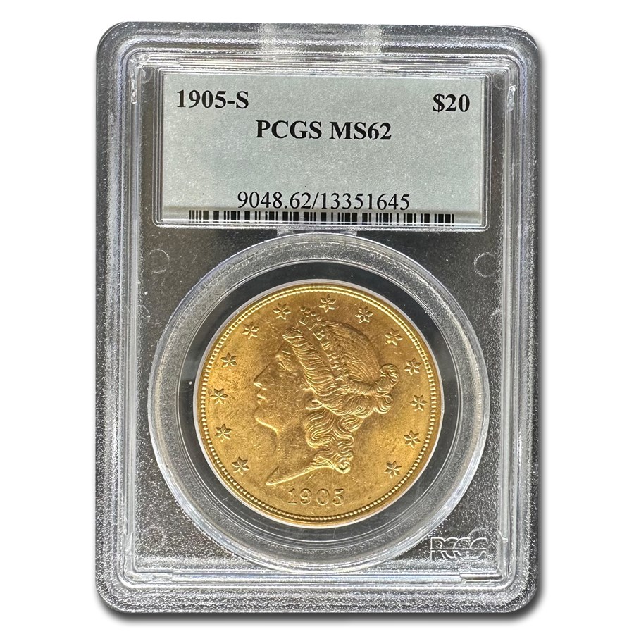 1905-S $20 Liberty Gold Double Eagle MS-62 PCGS