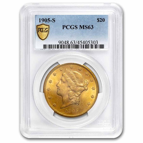 1905-S $20 Liberty Gold Double Eagle MS-63 PCGS 1905-S $20 Liberty Gold Double Eagle MS-63 PCGS
