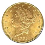 1905-S $20 Liberty Gold Double Eagle MS-64 PCGS