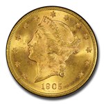 1905-S $20 Liberty Gold Double Eagle MS-65 PCGS