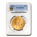 1905-S $20 Liberty Gold Double Eagle MS-65 PCGS