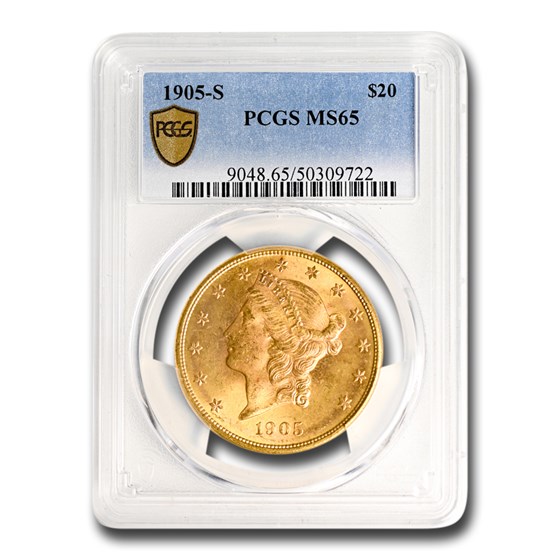 1905-S $20 Liberty Gold Double Eagle MS-65 PCGS 1905-S $20 Liberty Gold Double Eagle MS-65 PCGS