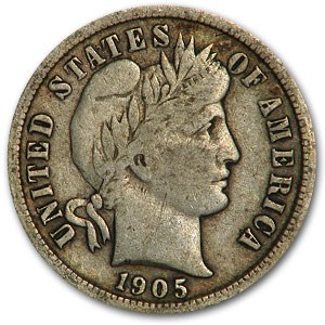 1905-S Barber Dime Fine