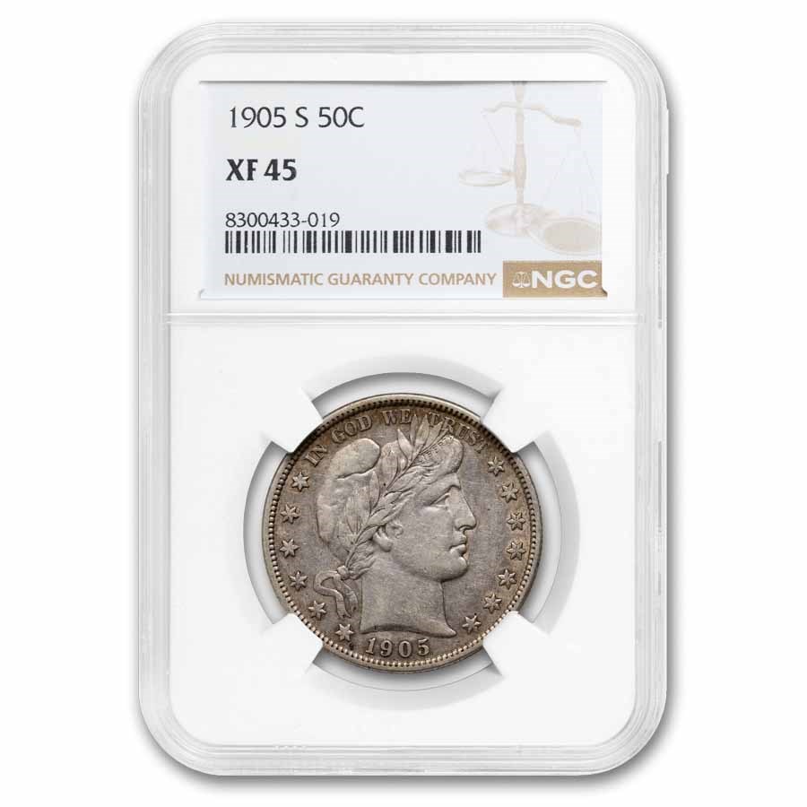 1905-S Barber Half Dollar XF-45 NGC