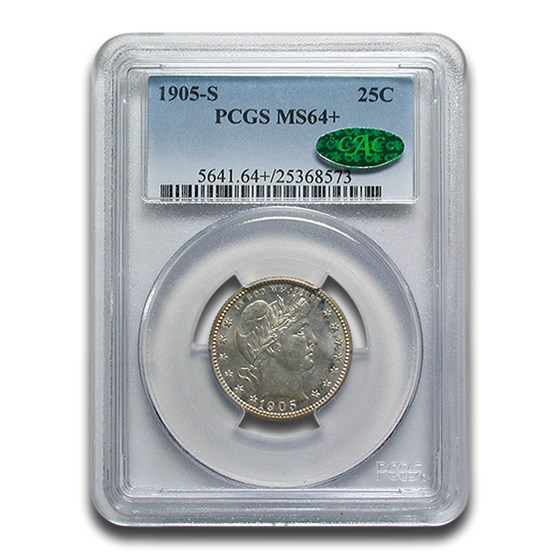 1905-S Barber Quarter MS-64+ PCGS CAC