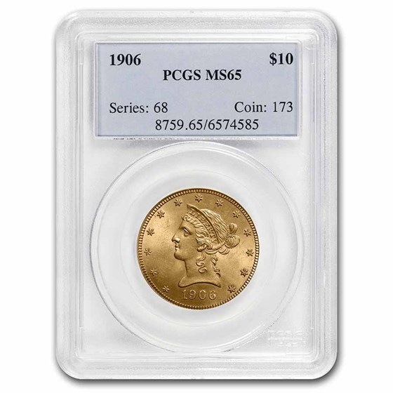 1906 $10 Liberty Gold Eagle MS-65 PCGS 1906 $10 Liberty Gold Eagle MS-65 PCGS