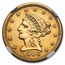 1906 $2.50 Liberty Gold Quarter Eagle MS-62 NGC