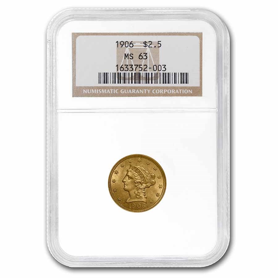1906 $2.50 Liberty Gold Quarter Eagle MS-63 NGC