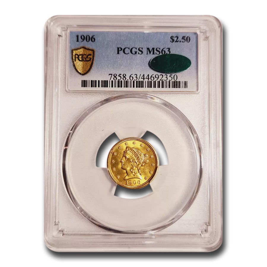 1906 $2.50 Liberty Gold Quarter Eagle MS-63 PCGS CAC