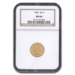 1906 $2.50 Liberty Gold Quarter Eagle MS-64 NGC