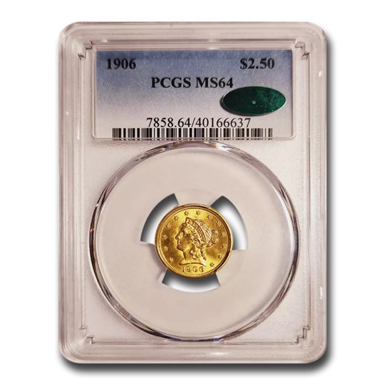 1906 $2.50 Liberty Gold Quarter Eagle MS-64 PCGS CAC