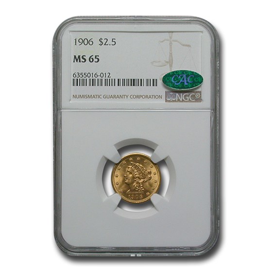 1906 $2.50 Liberty Gold Quarter Eagle MS-65 NGC CAC