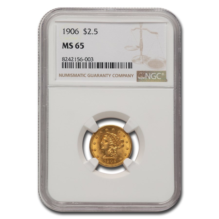 1906 $2.50 Liberty Gold Quarter Eagle MS-65 NGC