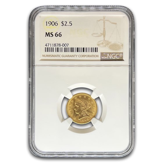1906 $2.50 Liberty Gold Quarter Eagle MS-66 NGC