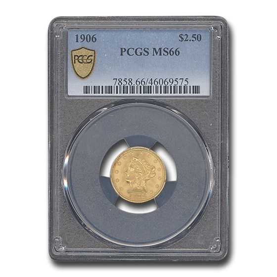 1906 $2.50 Liberty Gold Quarter Eagle MS-66 PCGS 1906 $2.50 Liberty Gold Quarter Eagle MS-66 PCGS