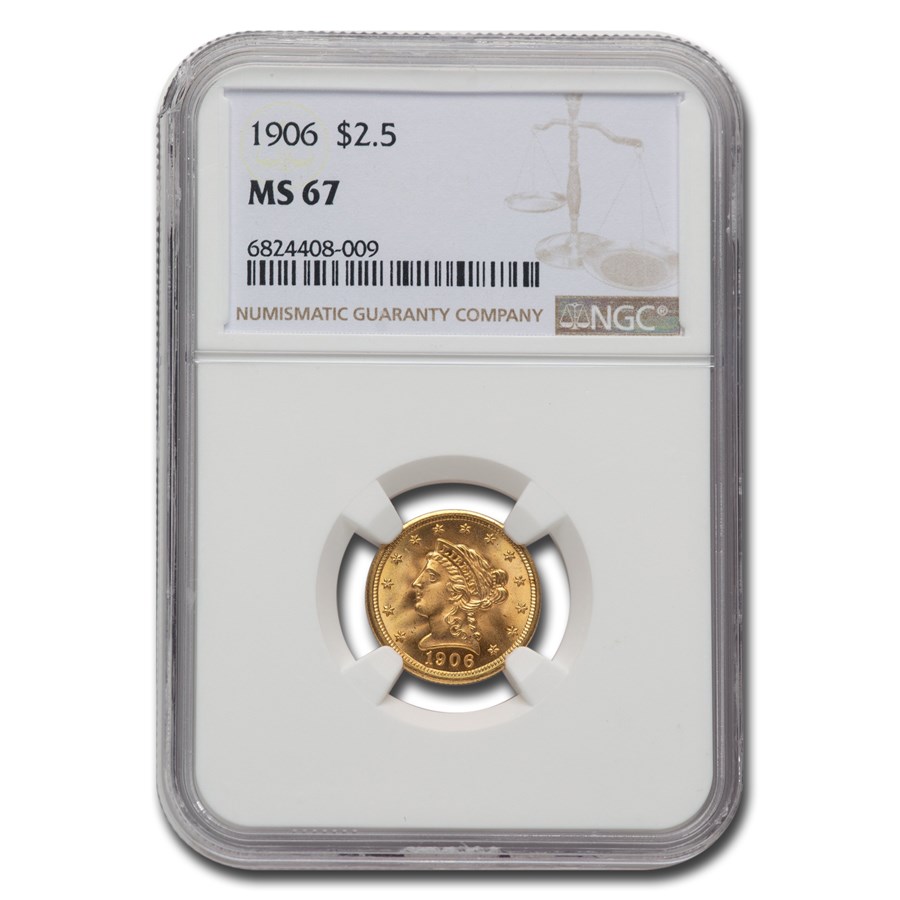 1906 $2.50 Liberty Gold Quarter Eagle MS-67 NGC