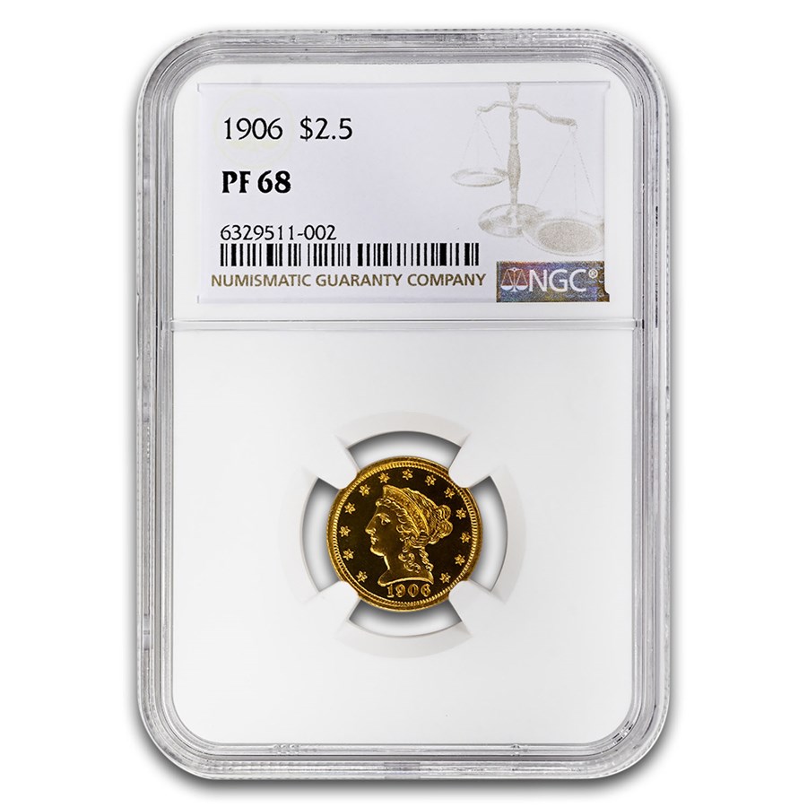 1906 $2.50 Liberty Gold Quarter Eagle PF-68 NGC