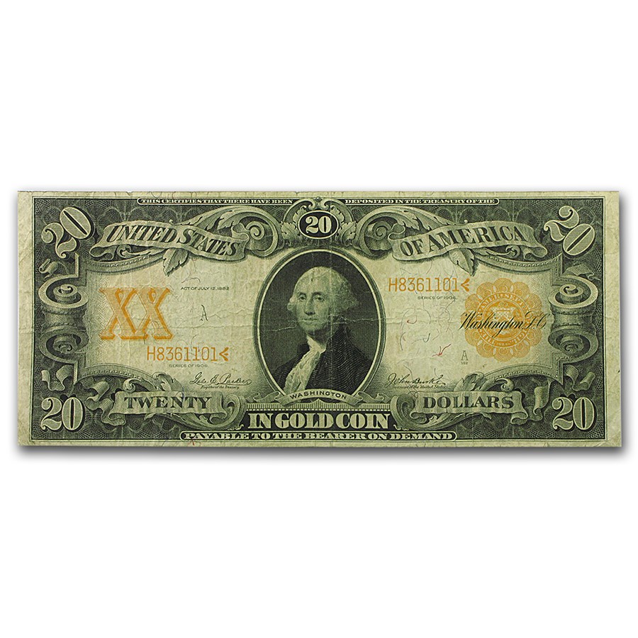 1906 $20 Gold Certificate F/VF (Fr#1185)