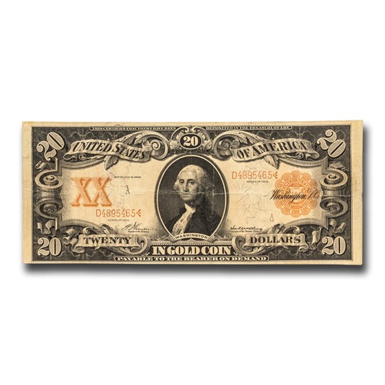 1906 $20 Gold Certificate Fine (Fr#1182) 1906 $20 Gold Certificate Fine (Fr#1182)