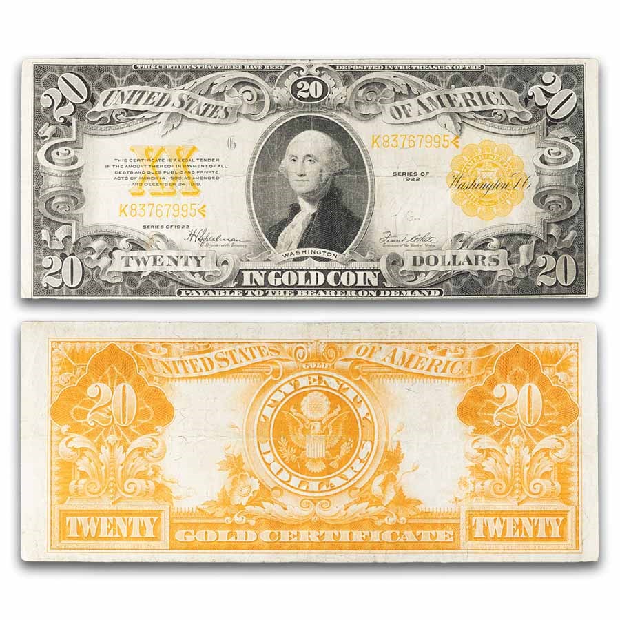 1906 $20 Gold Certificate VF (Fr#1186)