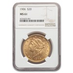 1906 $20 Liberty Gold Double Eagle MS-61 NGC
