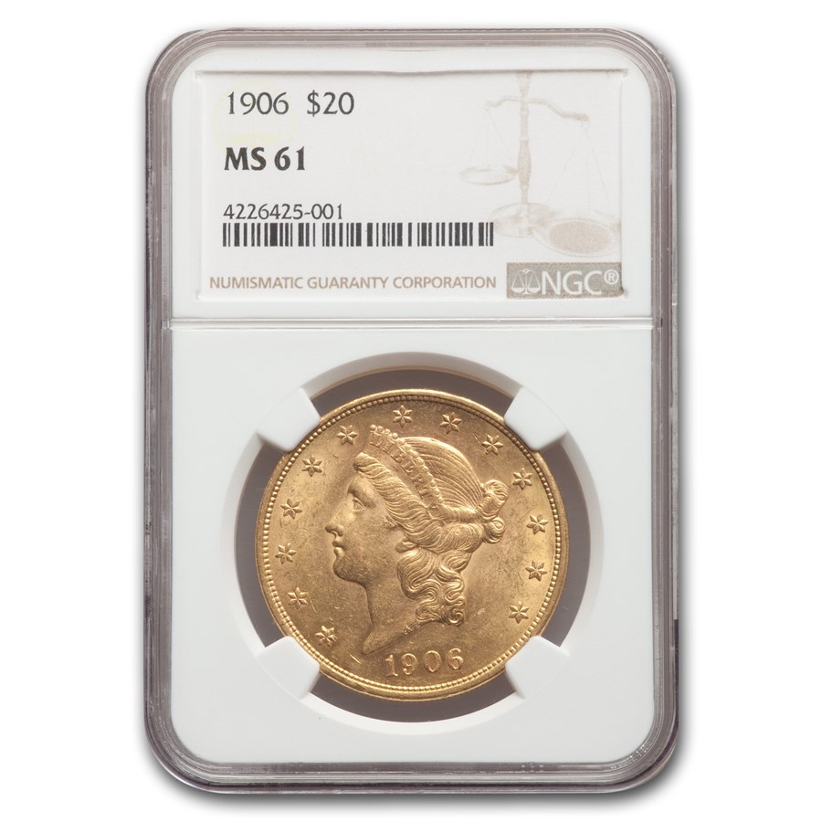 1906 $20 Liberty Gold Double Eagle MS-61 NGC