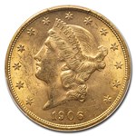 1906 $20 Liberty Gold Double Eagle MS-62 PCGS