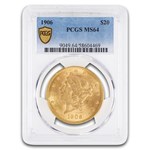 1906 $20 Liberty Gold Double Eagle MS-64 PCGS
