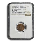 (1906-35) India 4 Cash MS-64 NGC (Red/Brown)