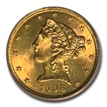 1906 $5 Liberty Gold Half Eagle MS-63 PCGS