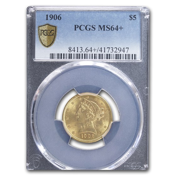 1906 $5 Liberty Gold Half Eagle MS-64+ PCGS 1906 $5 Liberty Gold Half Eagle MS-64+ PCGS