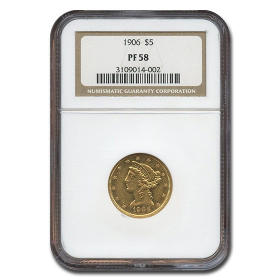 1906 $5 Liberty Gold Half Eagle PF-58 NGC 1906 $5 Liberty Gold Half Eagle PF-58 NGC
