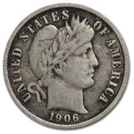 1906 Barber Dime Fine