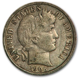 1906 Barber Dime VF 1906 Barber Dime VF