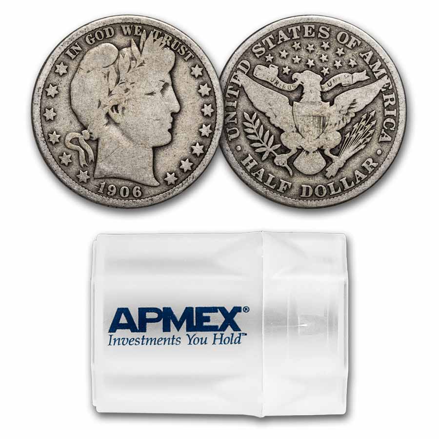 1906 Barber Half Dollar 20-Coin Roll Avg Circ US Mint