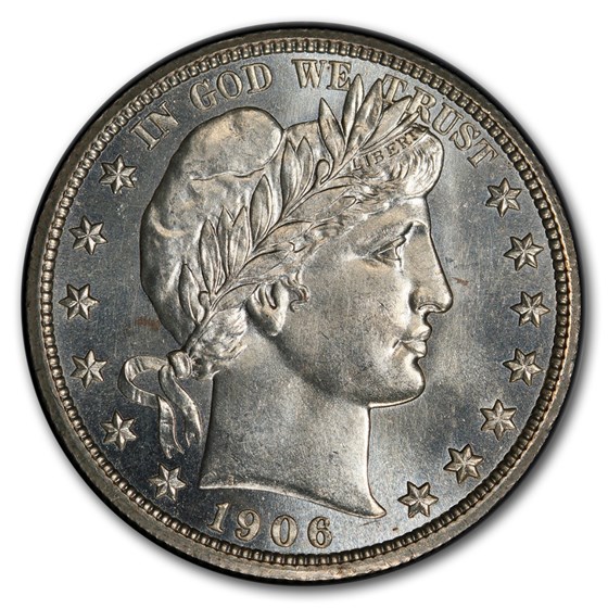 1906 Barber Half Dollar MS-64 PCGS (PL) 1906 Barber Half Dollar MS-64 PCGS (PL)