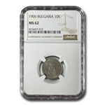 1906 Bulgaria 10 Stotinki MS-62 NGC