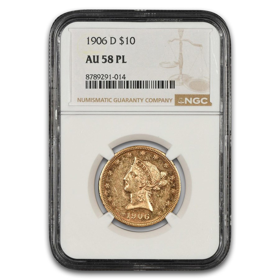 1906-D $10 Liberty Gold Eagle AU-58 NGC (PL)