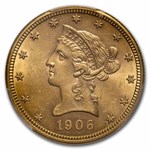 1906-D $10 Liberty Gold Eagle MS-62 PCGS