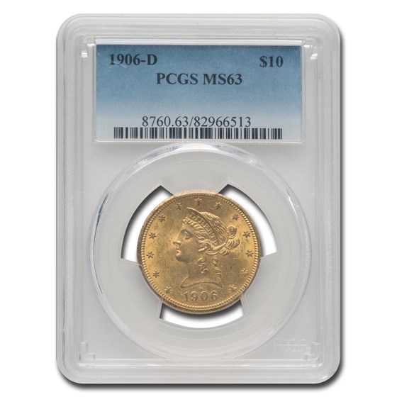 1906-D $10 Liberty Gold Eagle MS-63 PCGS 1906-D $10 Liberty Gold Eagle MS-63 PCGS