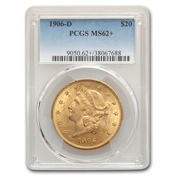 1906-D $20 Liberty Gold Double Eagle MS-62+ PCGS 1906-D $20 Liberty Gold Double Eagle MS-62+ PCGS