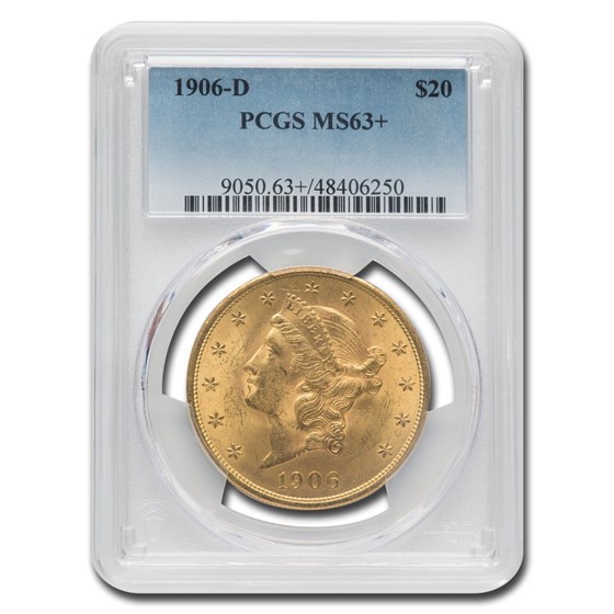 1906-D $20 Liberty Gold Double Eagle MS-63+ PCGS 1906-D $20 Liberty Gold Double Eagle MS-63+ PCGS