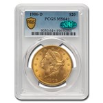 1906-D $20 Liberty Gold Double Eagle MS-64+ PCGS CAC