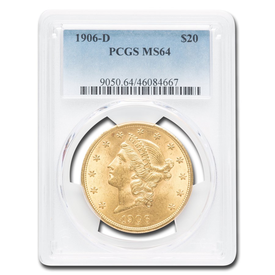 1906-D $20 Liberty Gold Double Eagle MS-64 PCGS