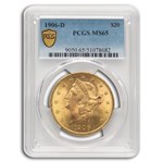 1906-D $20 Liberty Gold Double Eagle MS-65 PCGS