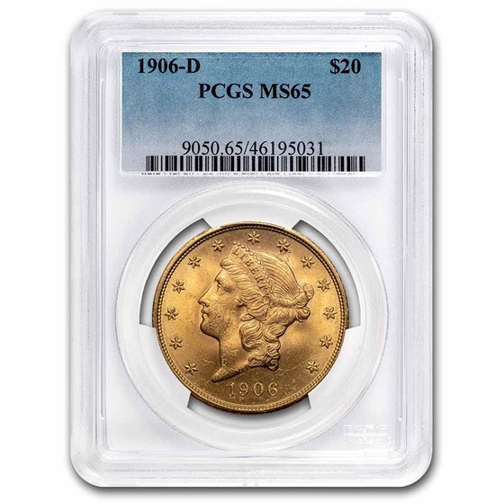 1906-D $20 Liberty Gold Double Eagle MS-65 PCGS