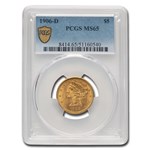 1906-D $5 Liberty Gold Half Eagle MS-65 PCGS