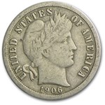 1906-D Barber Dime Fine