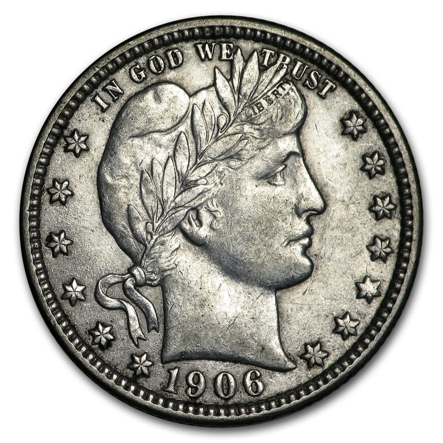 Buy 1906D Barber Quarter AU APMEX